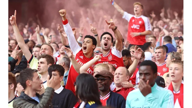 Los hinchas del Arsenal en el clásico contra Tottenham. Foto: Getty