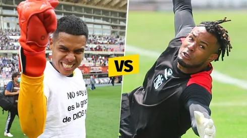 Ángelo Campos festejando el título de Alianza Lima (Foto: Liga de Fútbol Profesional) / Carlos Cáceda atajando para FBC Melgar. (Foto: Liga de Fútbol Profesional)