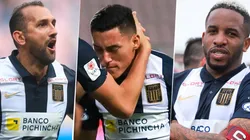 Hernán Barcos, Axel Moyano y Jefferson Farfán celebrando goles con Alianza Lima. (Foto: Liga de Fútbol Profesional)