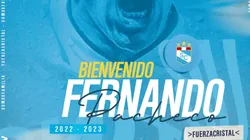 Oficial: Fernando Pacheco es nuevo jugador de Sporting Cristal