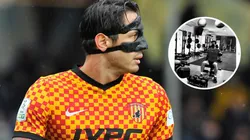 Lapadula jugando con el Benevento (Foto: Getty Images) / Lapadula entrenándose en Navidad (Foto: Instagram Gianluca Lapadula)