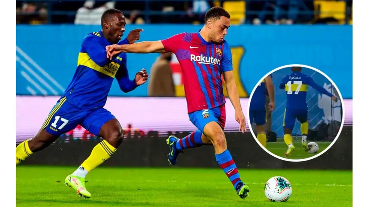 Advíncula contra Sergiño Dest en la Maradona Cup. Foto: FC Barcelona (Twitter)