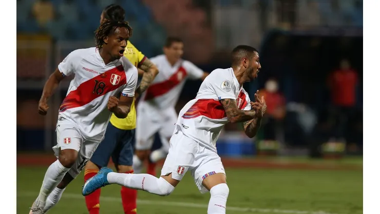Sergio Peña celebra contra Colombia en la Copa América. Foto: Getty