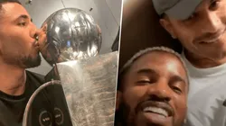 Jefferson Farfán y Paolo Guerrero saludan a Sergio Peña, pero él los 'trollea' en vivo