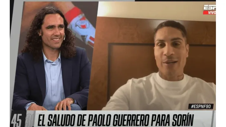 Hola capitán: Paolo Guerrero se presentó tras lesión para saludar a Juan Pablo Sorín