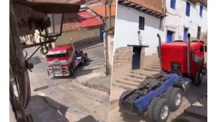 Optimus Prime no pudo con una pendiente en Cusco.