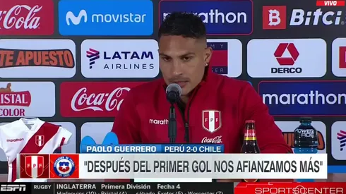 Paolo Guerrero jugó 60 minutos contra Chile.