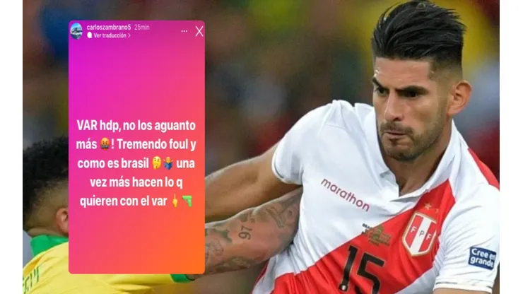 Carlos Zambrano explotó viendo por el partido: "VAR HDP, no los aguanto más"
