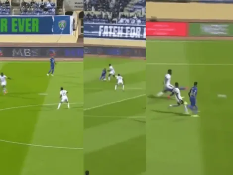 Desde la mitad de la cancha: Christian Cueva regaló un pase mágico en el fútbol de Arabia Saudita