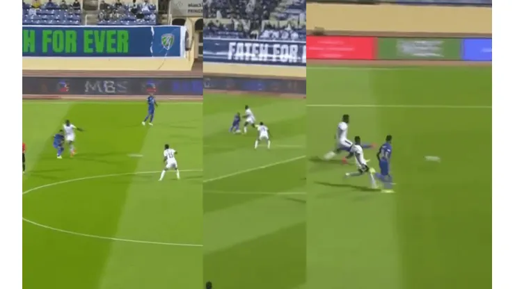 Desde la mitad de la cancha: Christian Cueva regaló un pase mágico en el fútbol de Arabia Saudita