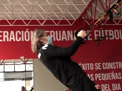 Por si falta un delantero: Ricardo Gareca se mostró entrenando con la Selección Peruana