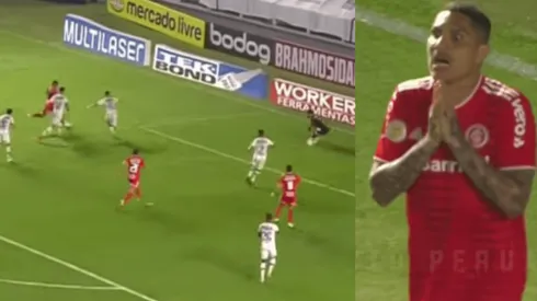 Paolo Guerrero casi marca 'gol de antología' en el empate del Inter de Porto Alegre 2-2 ante Santos