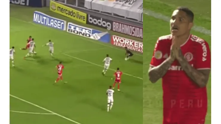 Paolo Guerrero casi marca 'gol de antología' en el empate del Inter de Porto Alegre 2-2 ante Santos