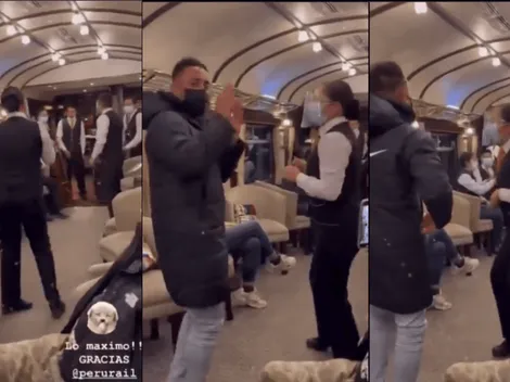 Christian Cueva es captado cantando y bailando 'el cervecero' en tren del Cusco
