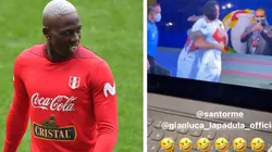 Divertido aliento de Luis Advíncula para Lapadula y Ormeño: "Buena bambino, vamos wey"