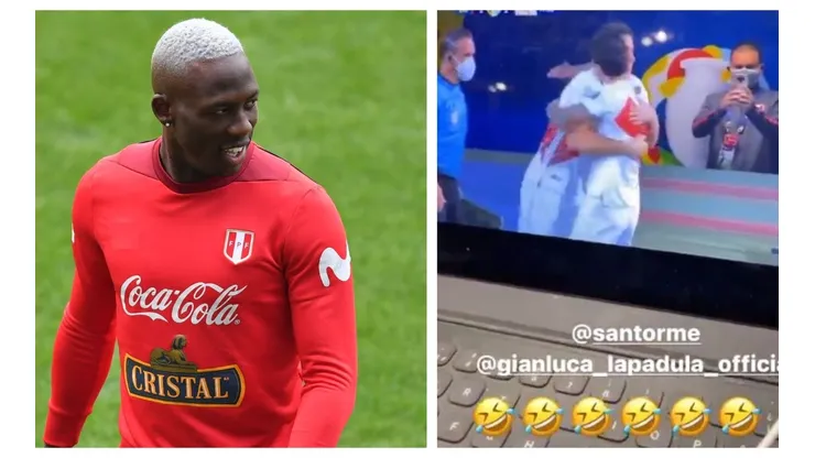 Divertido aliento de Luis Advíncula para Lapadula y Ormeño: "Buena bambino, vamos wey"