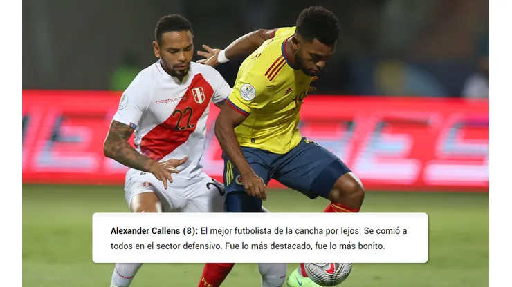 Jugador x Jugador de Perú vs. Colombia
