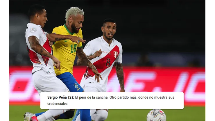 Jugador x Jugador de Perú vs. Brasil