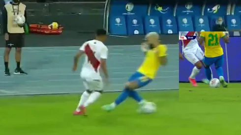 Impresionante 'huachita' de Marcos López a Gabigol y lo cortan con dura falta