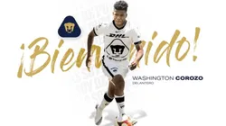 "Espero hacer los goles que faltaron en Perú": Washington Corozo en su presentación con Pumas UNAM