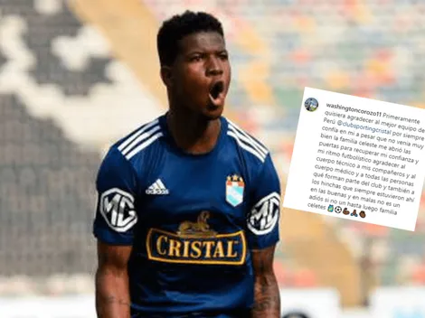 "Agradezco al mejor equipo del Perú": Washington Corozo y su carta de despedida