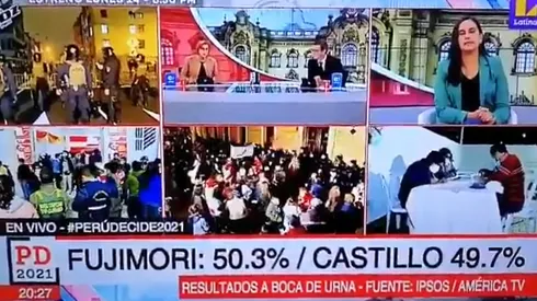 Verónika Mendoza estuvo en Latina después del flash electoral.