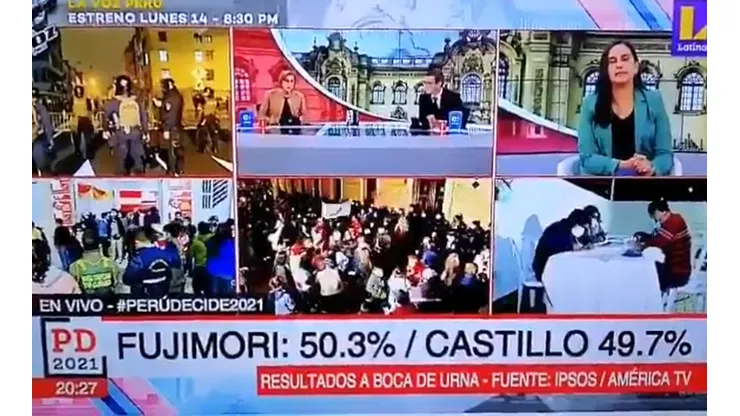 Verónika Mendoza estuvo en Latina después del flash electoral.