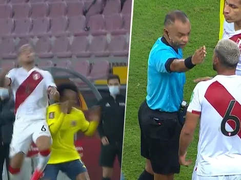 Miguel Trauco expulsado por una agresión con el codo