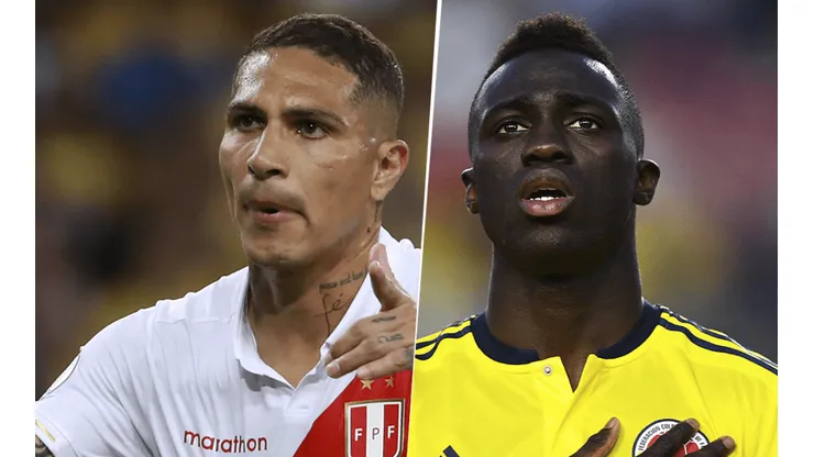 Paolo Guerrero y Davinson Sánchez, posibles titulares en el duelo Perú vs. Colombia (Foto: Getty Images).