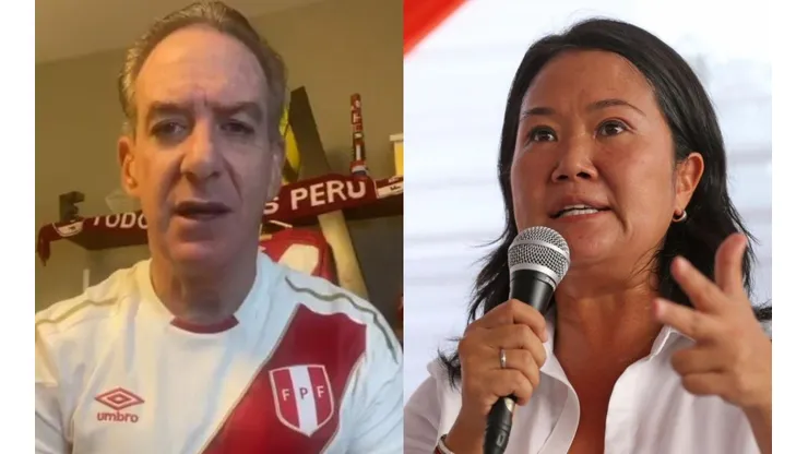 Periodista salió vestido con la camiseta de la selección peruana.