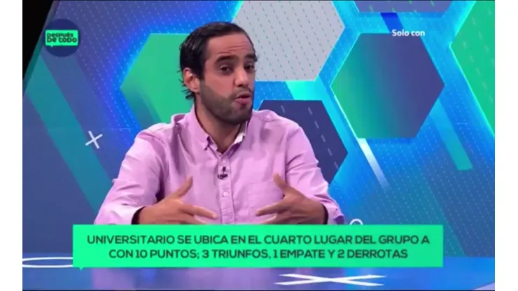Horacio Zimmermann es panelista en Movistar Deportes.