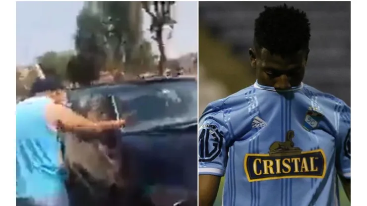 Delantero estaba en su automóvil mientras los hinchas celestes le reclaman por su rendimiento.
