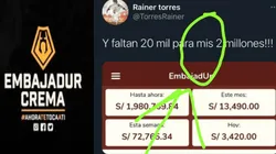"Faltan 20 mil para mis 2 millones": Rainer Torres y el misterioso mensaje que asustó a todos en 'EmbajadUr'