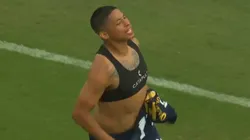 Kevin Quevedo y su festejo de gol.