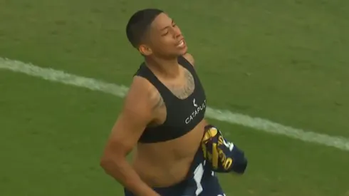 Kevin Quevedo y su festejo de gol.