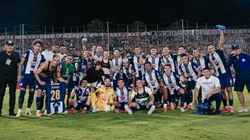 Alianza Lima festejando su pase a la fase de grupo de la Libertadores.