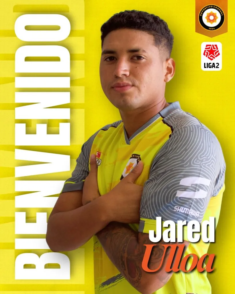 Jared Ulloa presentado en segunda división. (Foto: Deportivo Coopsol).