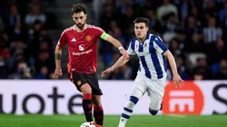 Bruno Fernandes, ante Ander Barrenetxea en el partido de ida.