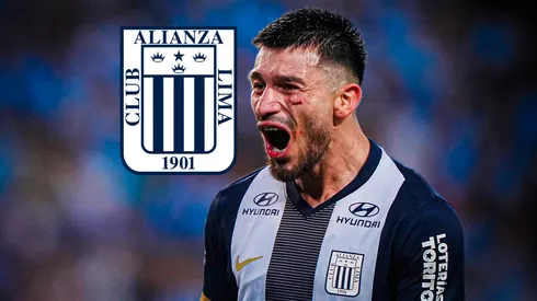 Alan Cantero y el escudo de Alianza Lima.