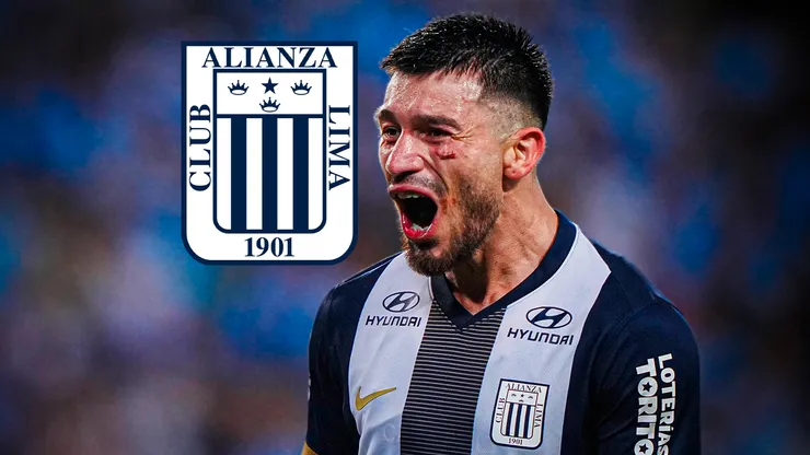 Alan Cantero y el escudo de Alianza Lima.