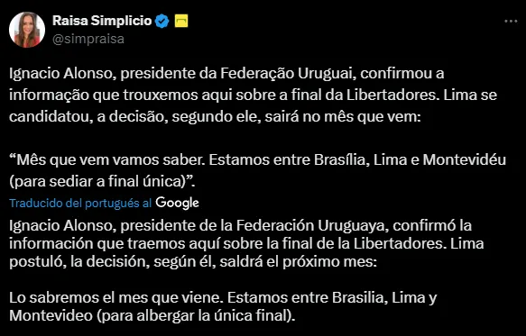 Las tres sedes de la Copa Libertadores 2025 (X @simpraisa).