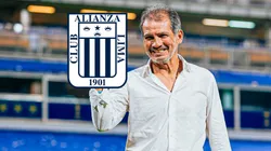 Franco Navarro y el escudo de Alianza Lima.