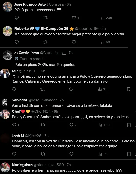 Hinchas molestos por Andy Polo y Paolo Guerrero (Foto: X).