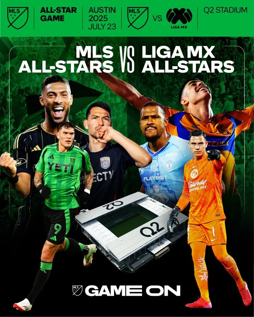 Rondón aparece como figura para el Partido de las Estrellas entre la MLS y la Liga MX (X @MLS).