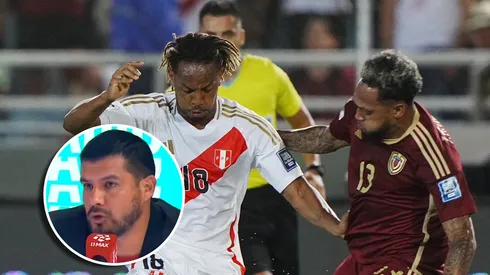 André Carrillo ante Venezuela y Erick Delgado.