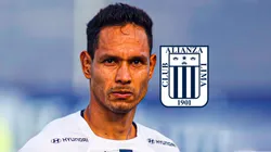 Renzo Garcés y el escudo de Alianza Lima.