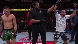 El festejo de Borjas cuando Herb Dean alzó su brazo en señal de triunfo.