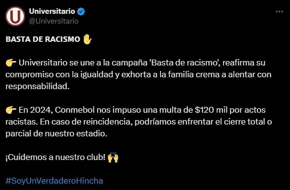 La publicación de Universitario (Foto: X).