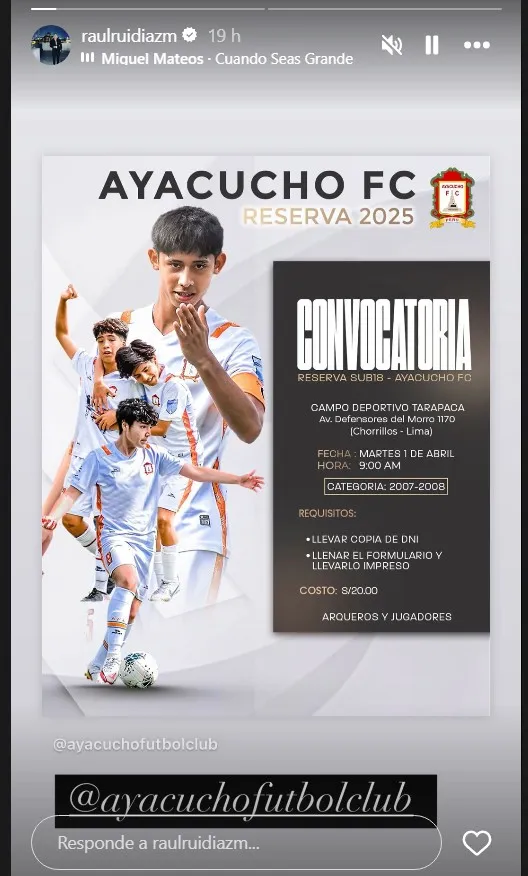 Raúl Ruidíaz a través de Instagram.