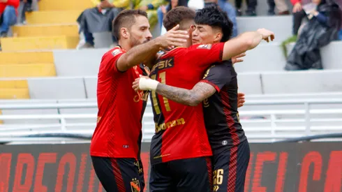 Los jugadores de Melgar celebran uno de los goles en la victoria 3-0 sobre UTC.
